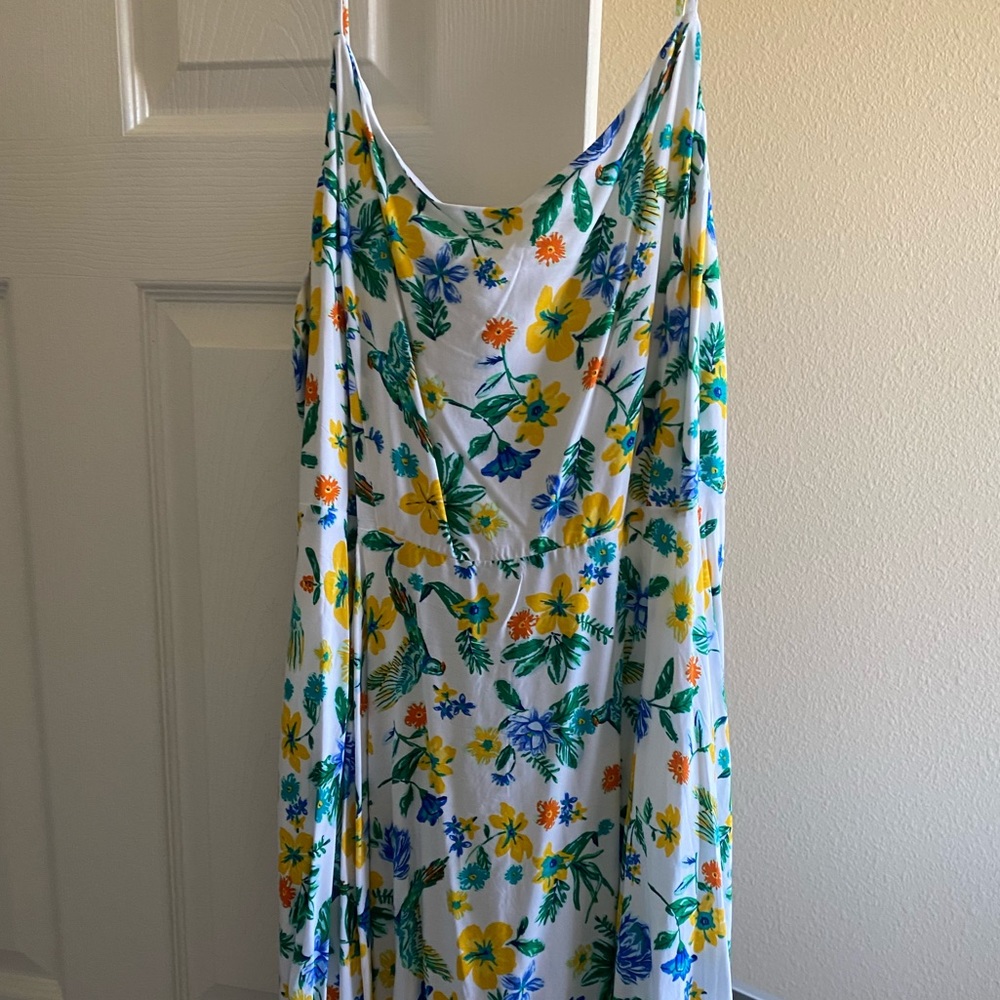 XL Fit n Flare Floral Bird Dress